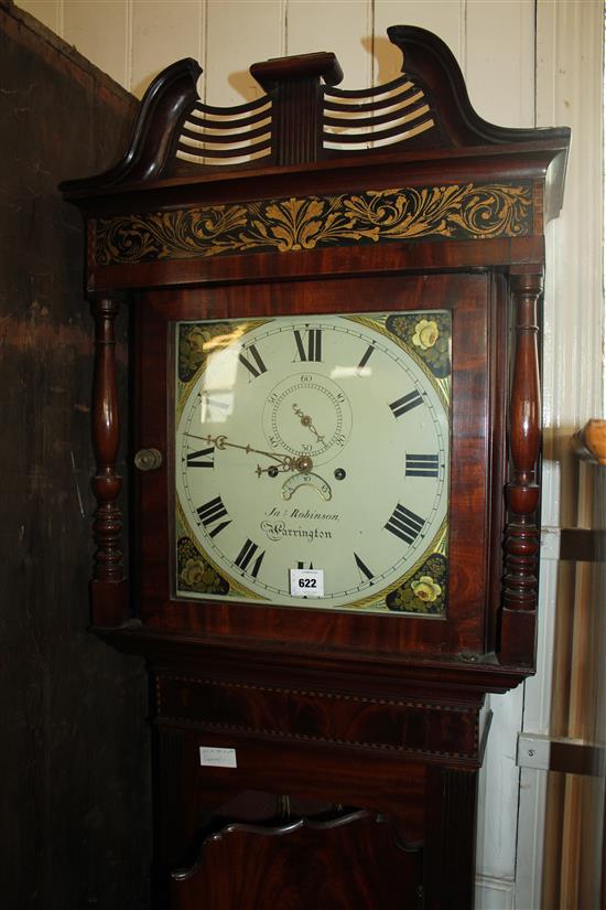 Georgian mahogany grandfather eight day clock